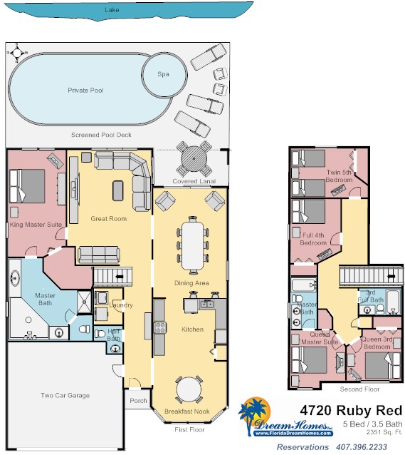 Floor Plan for 5bed/3.5bath Lake View